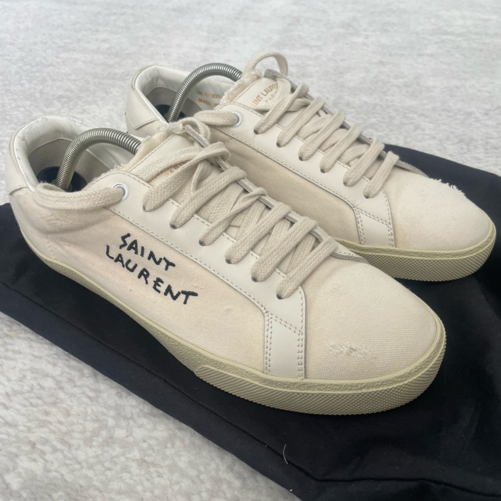 Saint Laurent Men's Off-White Sneakers